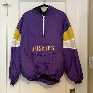 Vintage UW Huskies insulated windbreaker hoodie